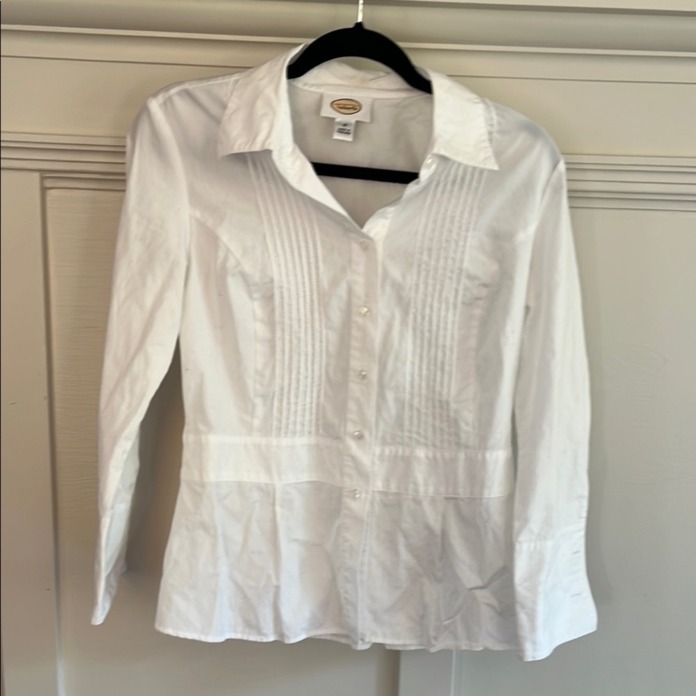 Talbots White Button Down Shirt Classic Style